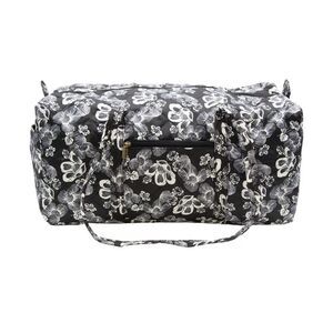 Gold Coast Women's Quilted Black and White Floral 20" x 11" Duffle Bag